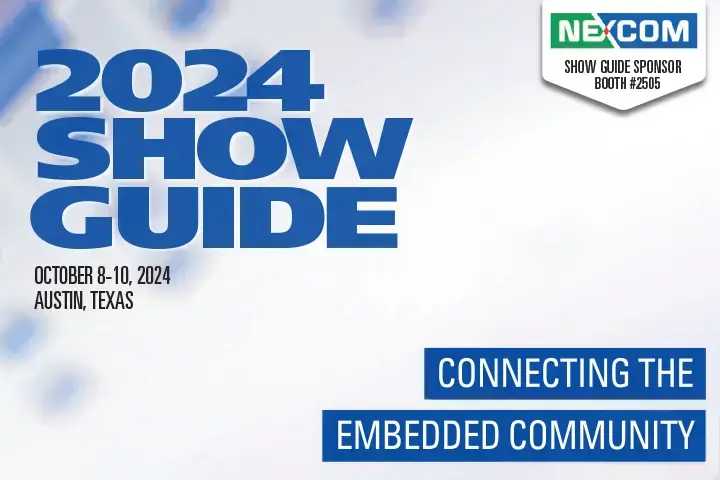 Headline "2024 Show Guide" on white and blue background.